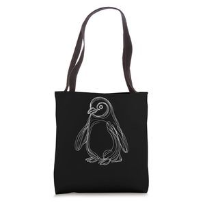 Line Art Penguin Penguins Tote Bag :O